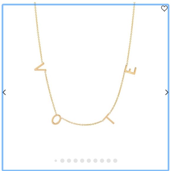 VOTE Necklace 14k Gold - Michelle Obama - ByChari - Picture 2 of 3